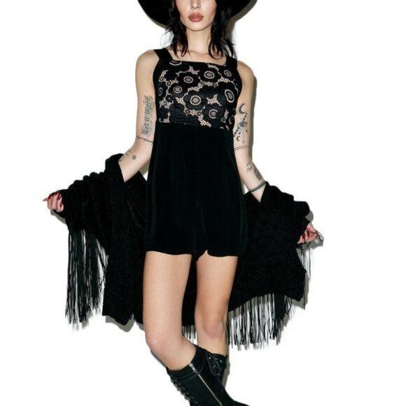 Sonya Romper by For Love & Lemons Open Back Playsuit Dolls Kill - Picture 5 of 8